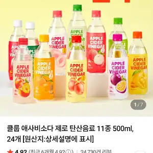 클룹 애사비소다 제로 탄산음료 11종 500ml, 24개 [원산지:상세설명에 표시]
